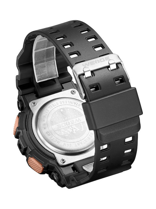 Weide Digital Men's Watch 53mm Battery with Black Rubber Strap