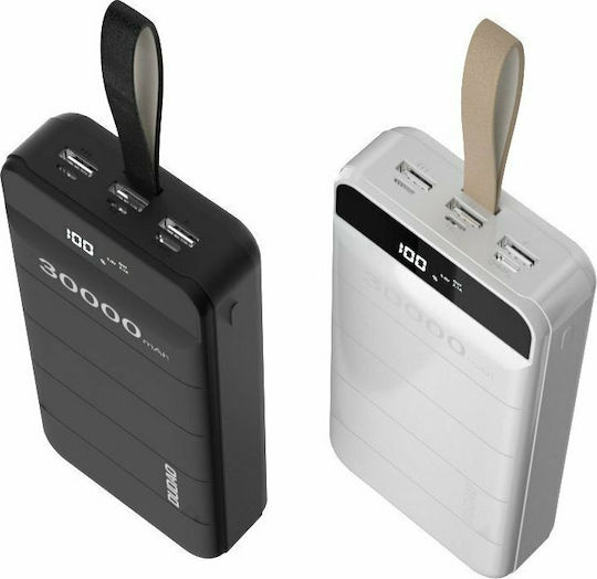 Dudao K8+s Power Bank 30000mAh cu 3 Porturi USB-A Alb