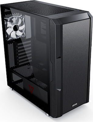 Modecom Amirani ARGB Gaming Midi Tower Computer Case with Window Panel Black