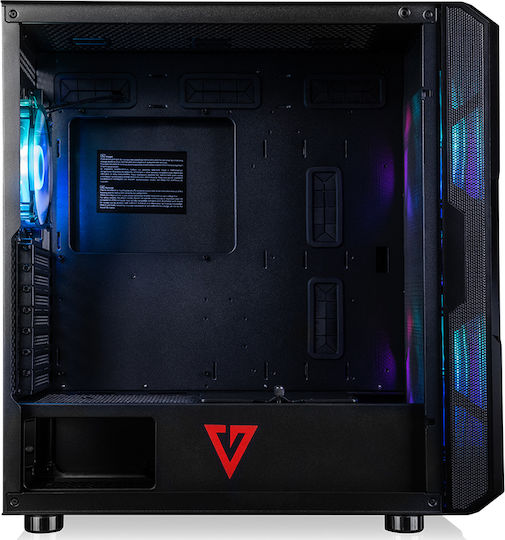 Modecom Amirani ARGB Gaming Midi Tower Κουτί Υπολογιστή με Πλαϊνό Παράθυρο Μαύρο