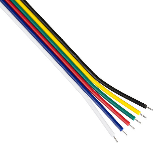 GloboStar Conector pentru benzi LED Cablu de conexiune RGB+CCT cu cablu de 15 cm și 6 pini 70744