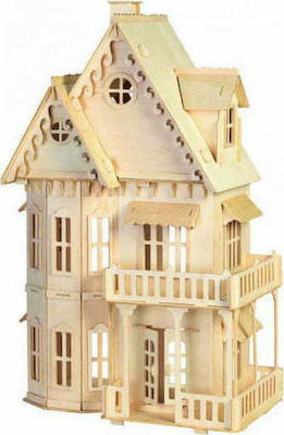 Anelixi Wooden Construction Toy Συναρμολογούμενη Κατασκευή: Κουκλόσπιτο Γοτθικό Σπίτι