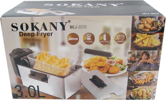 Sokany WJ-800 Φριτέζα 3lt Ασημί