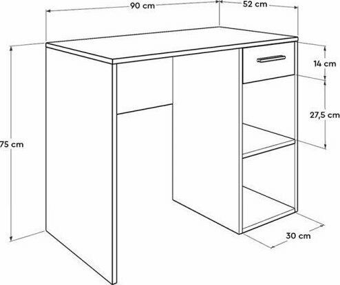 Γραφείο Concept Pc Ξύλινο Καρυδί 90x52x75εκ.