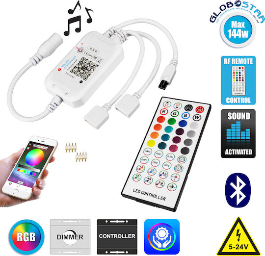 GloboStar Ασύρματο RGB Controller Bluetooth με Τηλεχειριστήριο 73431