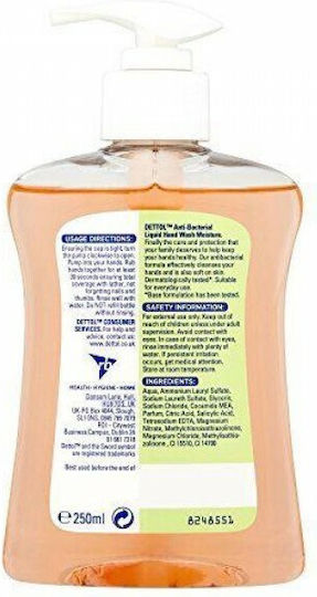 Dettol Moisture Hand Wash with Aloe & Milk Protein Cream Soap 250ml