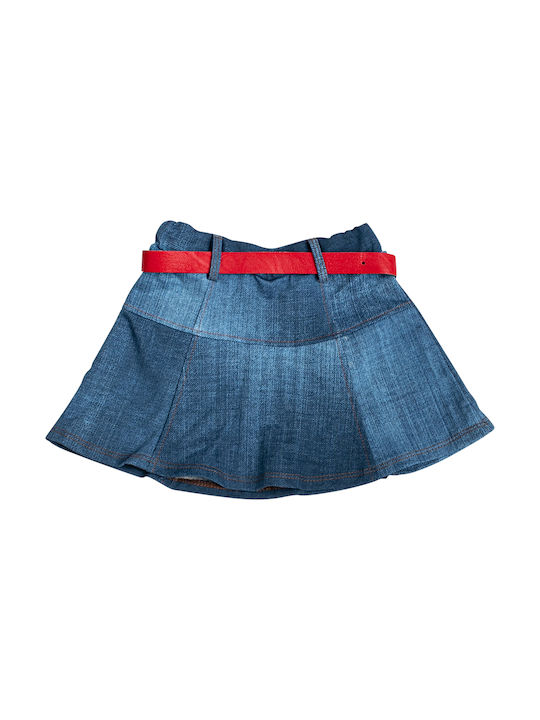 Baby skirt with red belt blue (1-30 months)