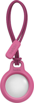 Belkin Secure Holder with Strap Silicone Keychain Case for AirTag Pink
