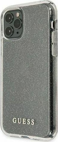 Guess Glitter Back Cover Plastic Argintiu (iPhone 11 Pro Max)