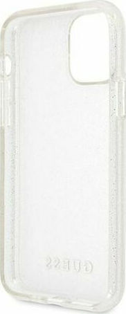 Guess Glitter Back Cover Plastic Argintiu (iPhone 11 Pro Max)