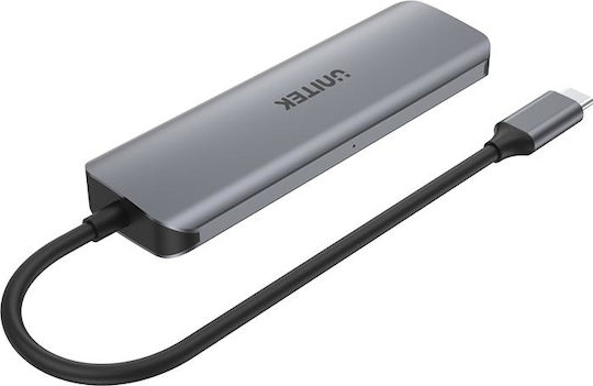 Unitek uHUB P5+ USB 3.2 5 Port Hub with USB-C Connection Gray