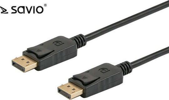 Savio Cable DisplayPort male - DisplayPort male 1m Black (CL-135)