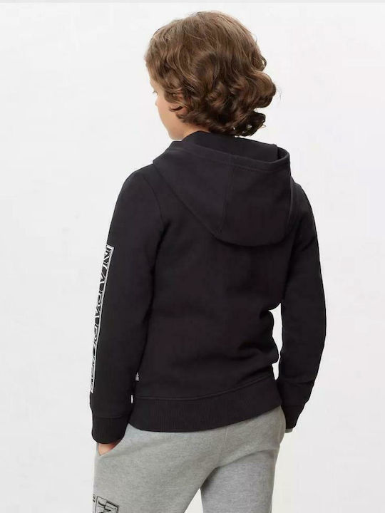 Kids Sweatshirt Cardigan with Hood Black K Boli