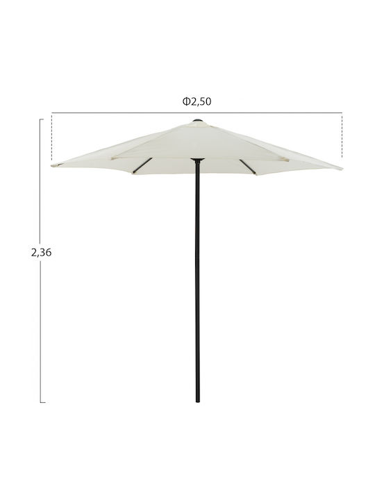 Umbrella Floor Round Aluminum Kacen Beige / Grey D2.5m