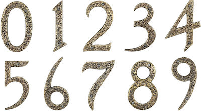 Roline House Number 1 Sign Gold 10cm Antique