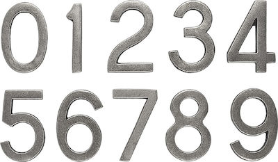 Roline Πινακίδα με Αριθμό 2 σε Ασημί Χρώμα Αντικέ 5.5cm
