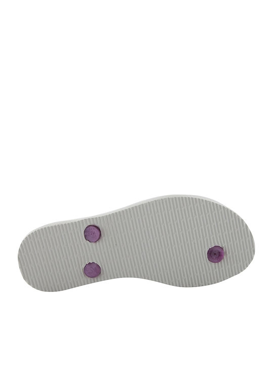 Kids' Flip Flops Purple Hearts