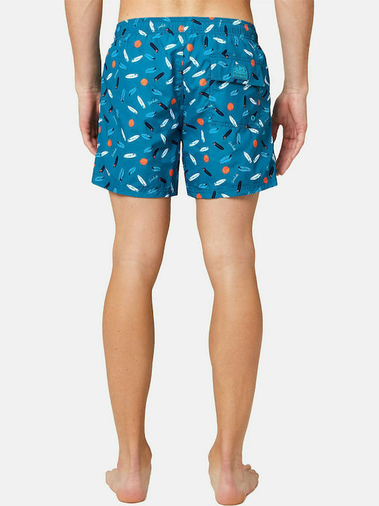 Sundek Men's Swimwear Shorts Light Blue with Patterns