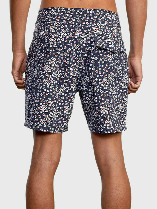 RVCA Pigment Men's Swimwear Shorts Navy Blue with Patterns