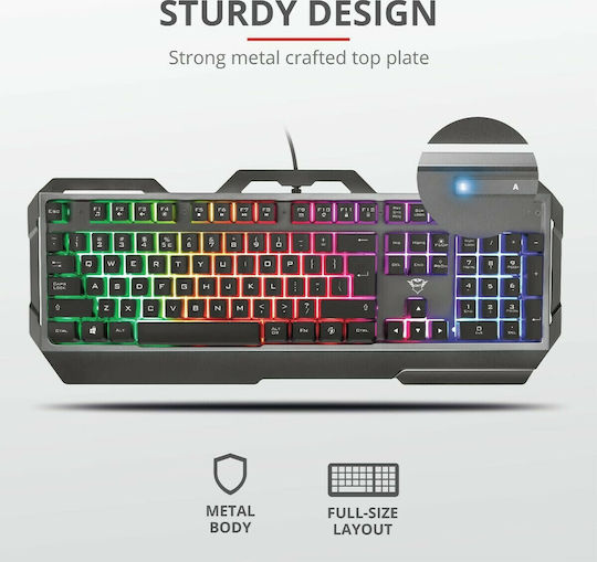 Trust GXT 856 Torac Гейминг Клавиатура с RGB подсветка (Английски US) Черен
