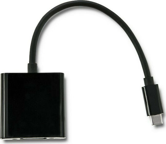 Qoltec Convertor USB-C Masculin În VGA Feminin 1 Bucată 50376
