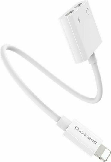 Borofone BV11 Конвертор Lightning мъжки към Lightning 2x женски Бял 1бр