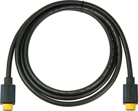 LogiLink Cable HDMI male - HDMI male 3m Μαύρο