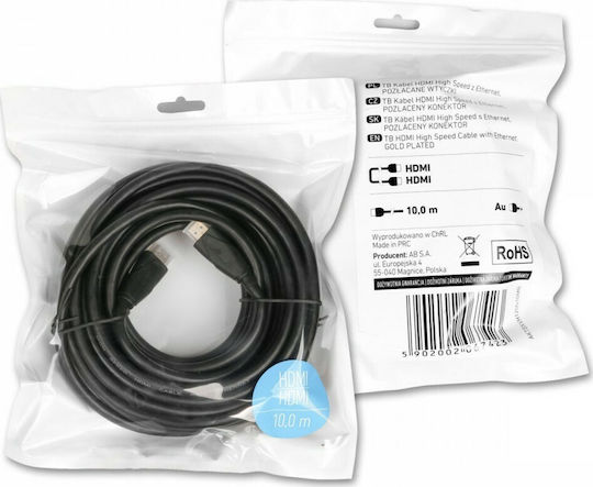 Tb Energy HDMI 2.0 Kabel HDMI-Stecker - HDMI-Stecker 10m Schwarz