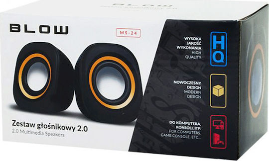 Blow MS-24 Ηχεία Υπολογιστή 2.0 με Ισχύ 6W σε Μαύρο Χρώμα