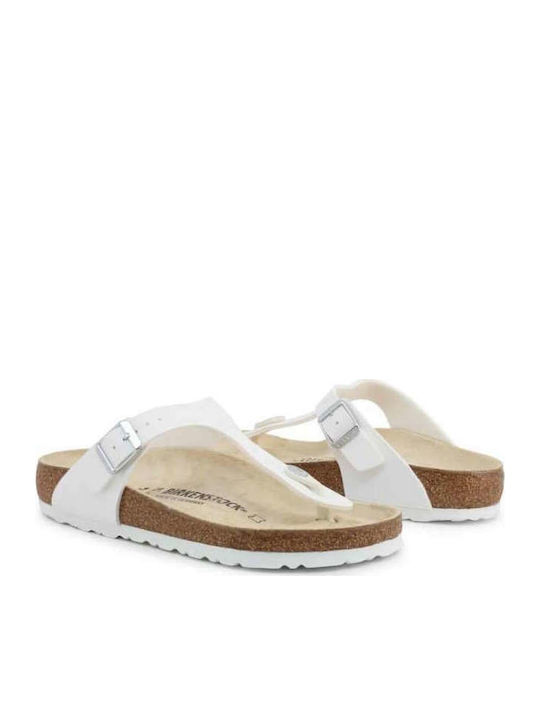 Gizeh Birko-Flor Women's Flat Sandals Anatomic in White Color Regular Fit