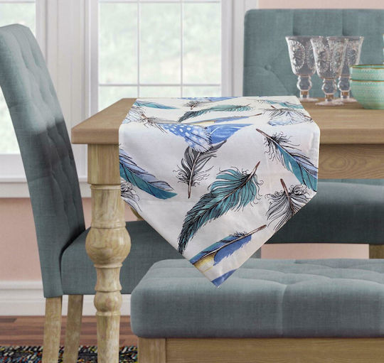 Linea Home Feather Petrol Blue 140x180cm Tablecloth Linea Home Feather Petrol Blue 140x180cm Tablecloth