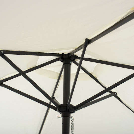 Umbrelă Rotundă Din Aluminiu Bej / Gri Φ2.5xÎ2.36m