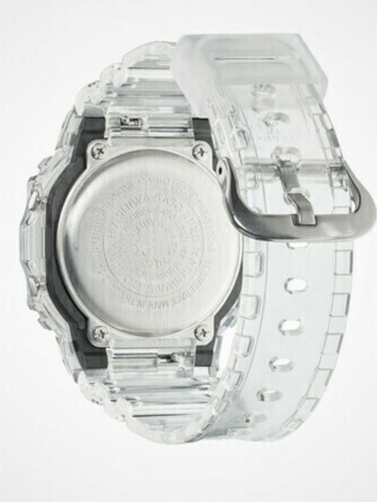 Casio G-Shock Ceas Digital Pentru Bărbați 43,8mm Cu Baterie Și Curea Din Cauciuc Albă