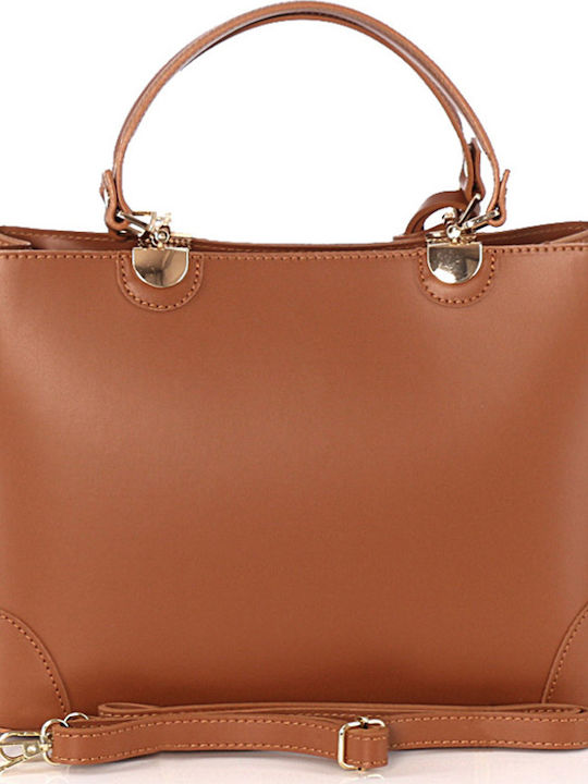 Leather Women's Bag Handbag Tabac Brown