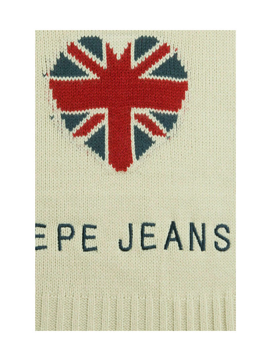 Pepe Jeans Kids Knitted Scarf Beige