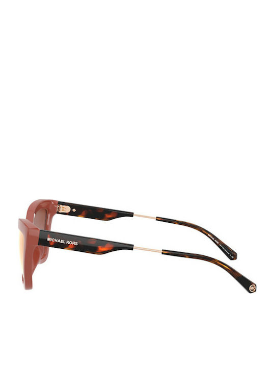 Michael Kors Valencia Damen Sonnenbrille mit Rosa Kunststoff Gestell und Rosa Verlaufsfarbe Spiegel Linse