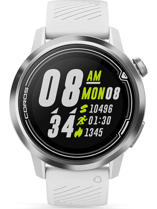 Coros Apex Titanium 46mm Αδιάβροχο Smartwatch με Παλμογράφο (Λευκό)