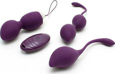 Rimba Rimini Vibrating Kegel Ball Set with Remote Control Drahtlos Vaginalbälle mit Vibration Lila