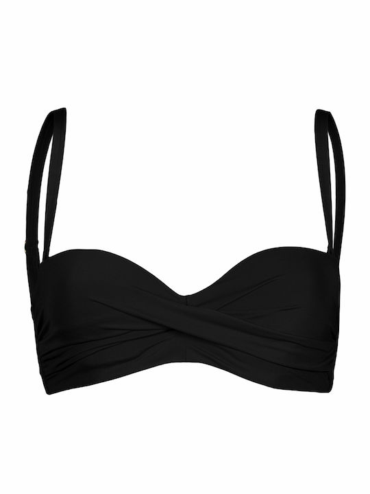 Trägerloses Bikinioberteil Schwarz