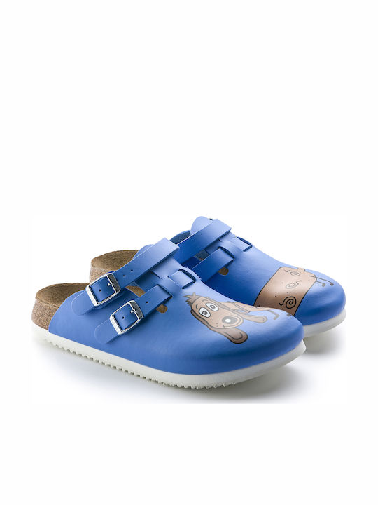 Birkenstock Kay SL Professional Γυναικεία Δερμάτινα Ανατομικά Σαμπό Μπλε