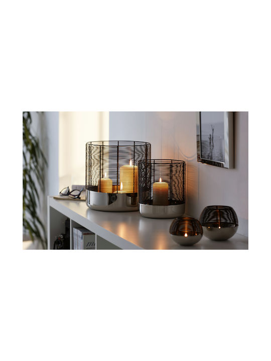 Philippi Luna Metallic Tabletop Lantern Black 25x25x26cm