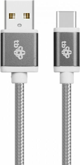 Tb Energy Braided USB 2.0 Cable USB-C Male - USB-A Gray 1.5m