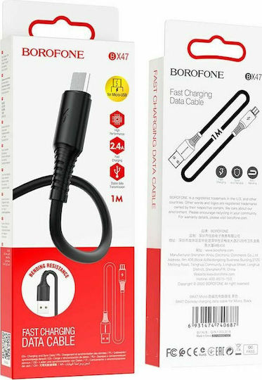 Borofone BX47 Coolway Regulär USB 2.0 auf Micro-USB-Kabel Schwarz 1m 1Stück