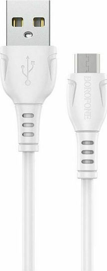 Borofone BX51 Triumph Regular USB 2.0 spre micro USB Cablu Alb 1m 1buc