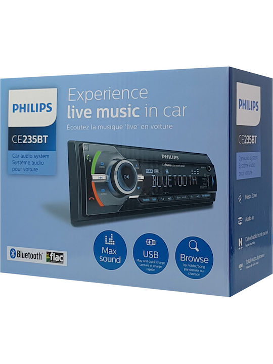 Philips Ηχοσύστημα Αυτοκινήτου 1DIN (Bluetooth/USB) με Αποσπώμενη Πρόσοψη