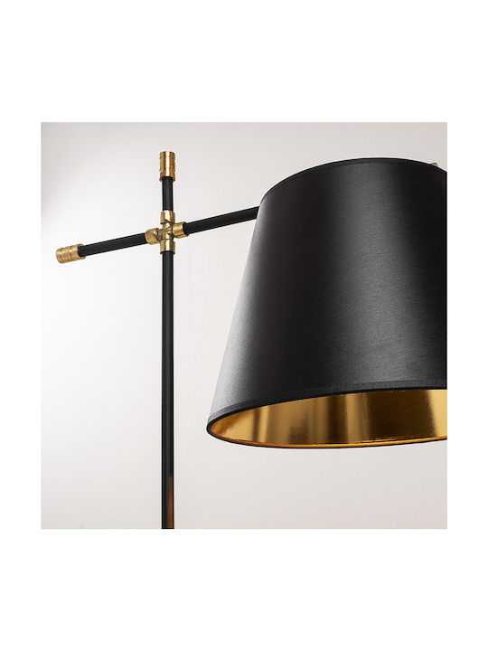HomeMarkt Assos Floor Lamp H120xW50cm. with Socket for Bulb E27 Black