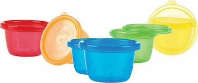 Nuby Baby Food Bowl Σετ Κυπελλάκια με Καπάκι 120ml made of Plastic Multicolour 6pcs 91161