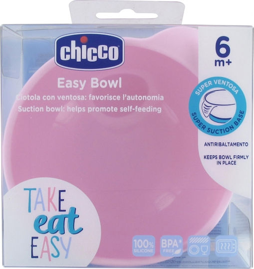 Chicco Παιδικό Μπωλ Φαγητού Take Eat Easy από Σιλικόνη Ροζ