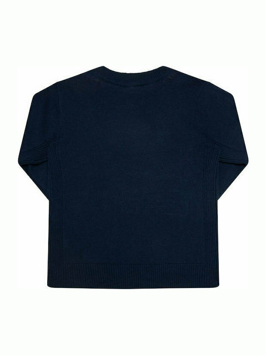 Guess Kids' Sweater Long Sleeve Navy Blue Πουλόβερ