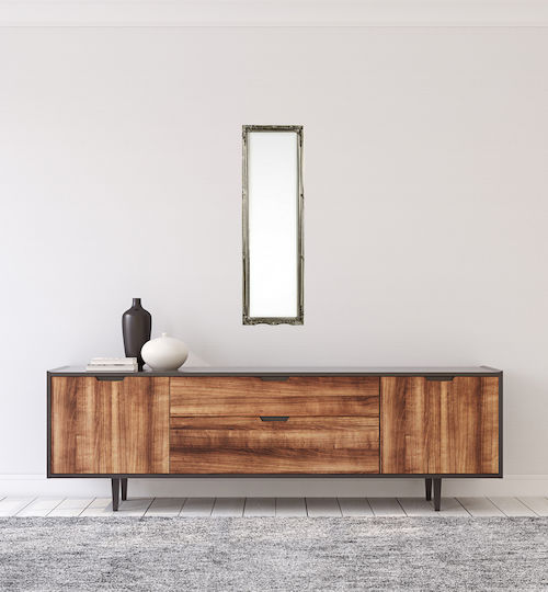 Bizzotto Oglindă de Perete De Corp Întreg cu Argintiu Ramă din Lemn 126x36cm 1buc